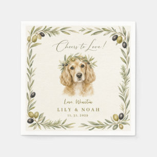 Custom Cocker Spaniel Wedding Dog Olive Grove gift Napkin