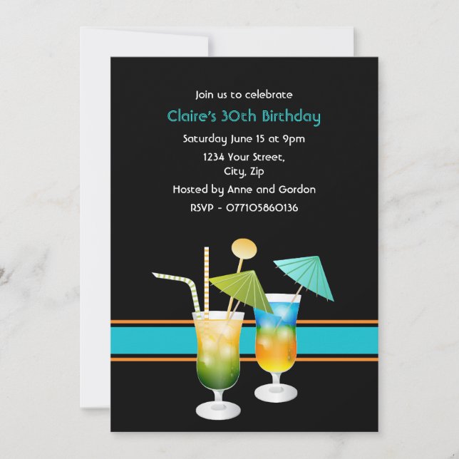 Custom Cocktail Party Invitation (Front)