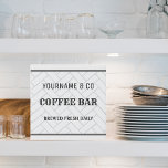 Custom Coffee Bar Farmhouse  Faux Canvas Print<br><div class="desc">This adorable coffee bar sign can be customised with your name for that personal touch! This sign makes the perfect housewarming or wedding shower gift!</div>