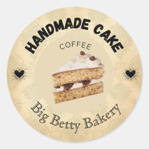 Custom Coffee Cake Labels Personalised Bakery Pa