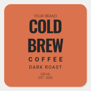 Custom Coffee Label Sticker for Cold BrewPackaging
