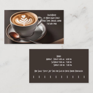 Custom Coffee & Latte Art Coffee Shop & Punch Business Card