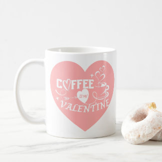 Custom Coffee Lover Pink Heart Arrow Valentine Mug