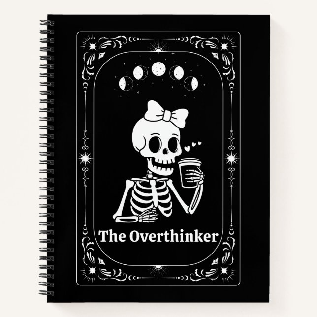 Custom Coffee Lover Tarot Whimsy Goth Zodiac Witch Notebook (Front)