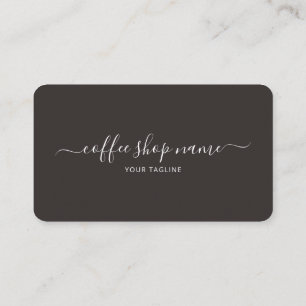 Custom Coffee Loyalty Card Simple Script Black