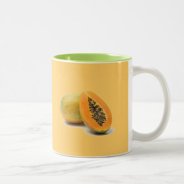 custom coffee mug  PAPAYA (Right)