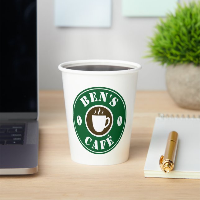 Custom coffee shop beans logo paper drink Cups (Insitu)