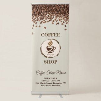 Custom Coffee Shop Branding Retractable Banner