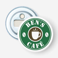 Custom coffee shop logo magnet bottle opener