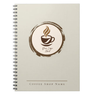 Custom Coffee Shop Notebook with Logo