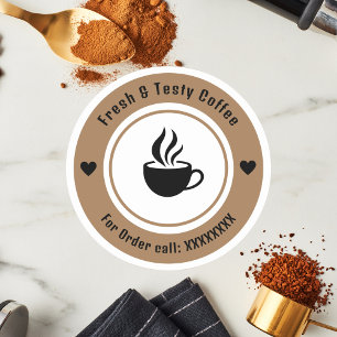 Custom coffee shop Order Business sticker