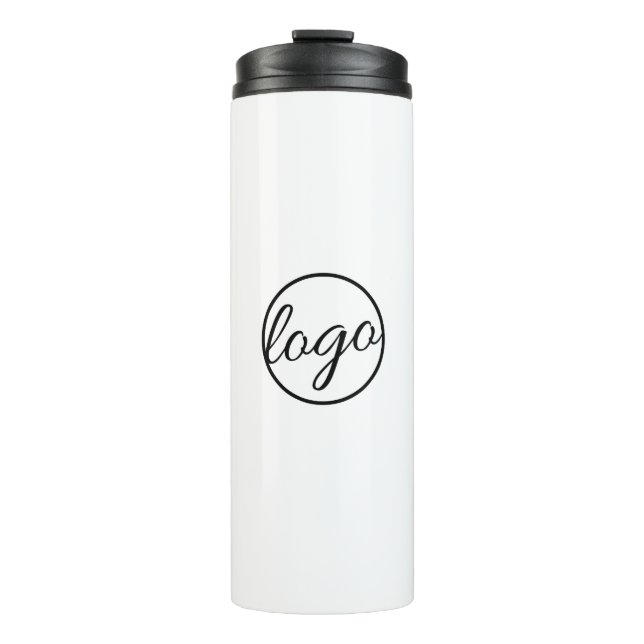 Custom Coffee Shop Restaurant Business Logo Thermal Tumbler (Front)
