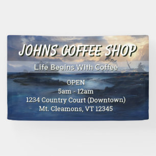 Custom Coffee Shop Signage Banner