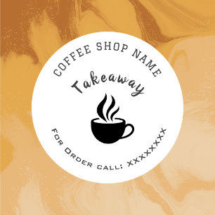 Custom coffee shop Takeaway/Order Business sticker