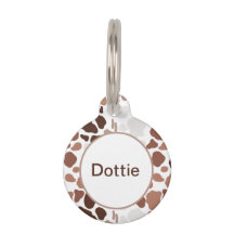Custom Coffee with Cream Abstract Pet ID Tag