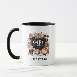 ☕Custom Coffeecore Kitchen Cafe Coffee Happy Place Mug