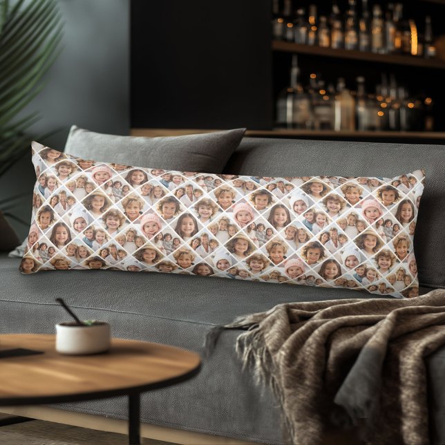 Custom Collage 12 Photo - All Over Pattern Body Cushion (Body Pillow with Photo Collage)