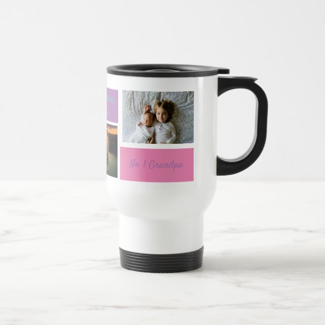 Custom Collage 3 Photo Personalised Grandpa Travel Mug (Right)