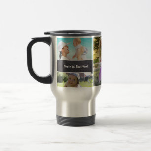 Custom Collage 6 Photos, Personalised, chalked Travel Mug