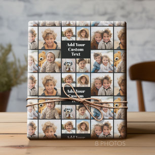 Custom Collage 8 Photo - Custom Text All Occasion Wrapping Paper