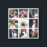 Custom Collage 9 Wedding Photo Square Canvas Print<br><div class="desc">Create your own canvas print wall art with your own wedding,  anniversary,  engagement,  birthday and special event photos.</div>