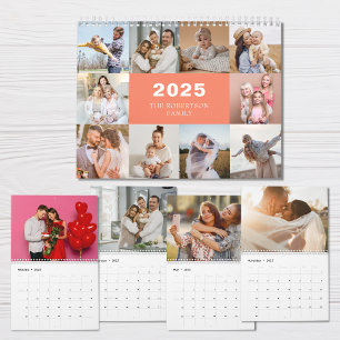 Custom Collage Modern Family Photo 2025 Calendar