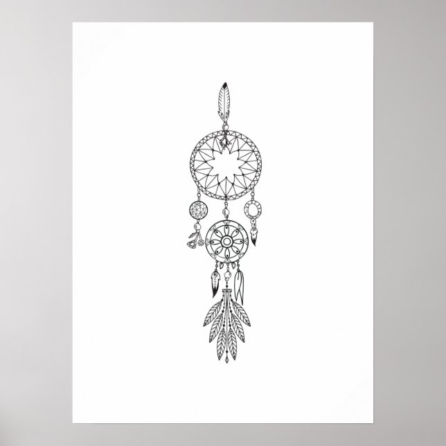 Custom College Dreamcatcher Colouring Poster (Front)