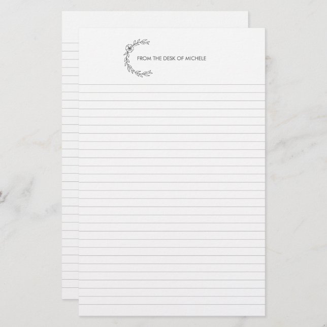 Custom College-Ruled Stationery Notepad (Front/Back)