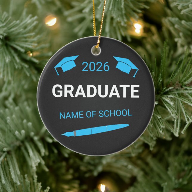 Custom College School Graduation 2026 Ceramic Tree Decoration (Tree)