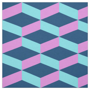 Custom color 3D square geometric print pattern Fabric