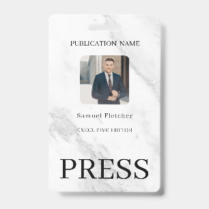 Custom Color Add Logo Photo Photographer Press Bad ID Badge