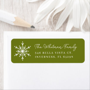 Custom Color Hand Drawn Snowflake Return Address