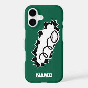 Custom color iPhone case with sporty rugby ball