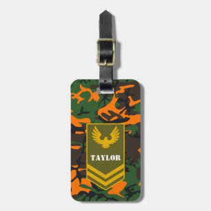 Custom COLOR & monogram army military camouflage: Luggage Tag