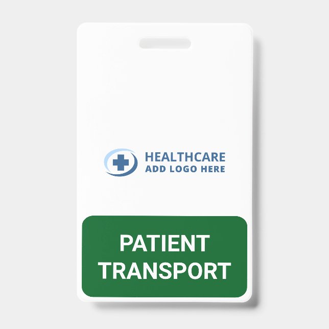 Custom Color Patient Transport Companion ID Badge (Front)