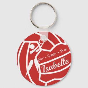Custom Color Personalized Netball Keyring