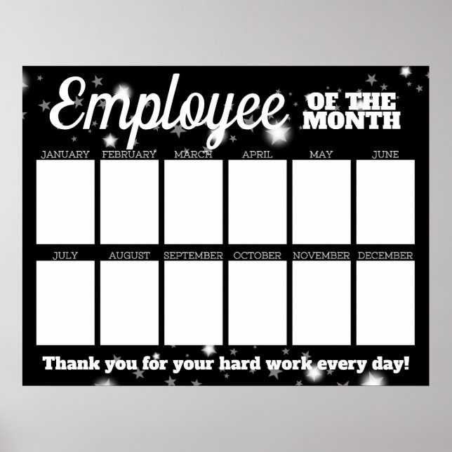 Custom color photo employee of the month display poster (Front)
