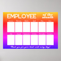 Custom color photo employee of the month display
