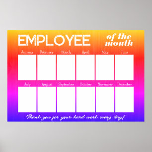 Custom color photo employee of the month display poster