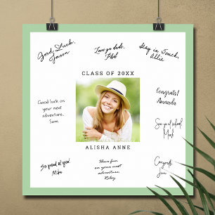 CUSTOM COLOR Photo Graduation Signature Message Poster
