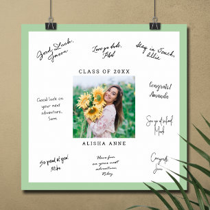 CUSTOM COLOR Photo Graduation Signature Message Poster