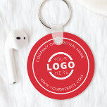 Custom Color Promotional Business Logo Branded Red Key Ring<br><div class="desc">Easily personalize this coaster with your own company logo or custom image. You can change the background color to match your logo or corporate colors. Custom branded keychains with your business logo are useful and lightweight giveaways for clients and employees while also marketing your business. No minimum order quantity. Bring...</div>