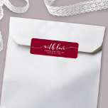 Custom Color Relax Script With Love Wedding Favor<br><div class="desc">This stylish wedding favor label features the words "with love" in white script against an editable background color (click customize to change). It makes a great wedding favor label for your wedding favor gifts. It is easy to personalize; just replace the placeholder text to add your own information. For more...</div>