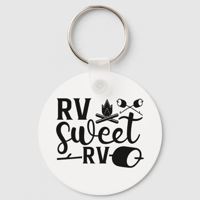 CUSTOM COLOR RV Sweet RV Camping Key Ring (Front)