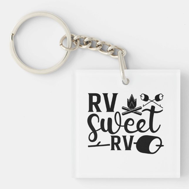 CUSTOM COLOR RV Sweet RV Camping Key Ring (Front)
