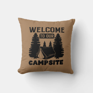 CUSTOM COLOR Welcome to our Campsite Cushion