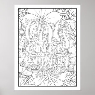 Custom Color Yourself Girls Can Be Anything Poster