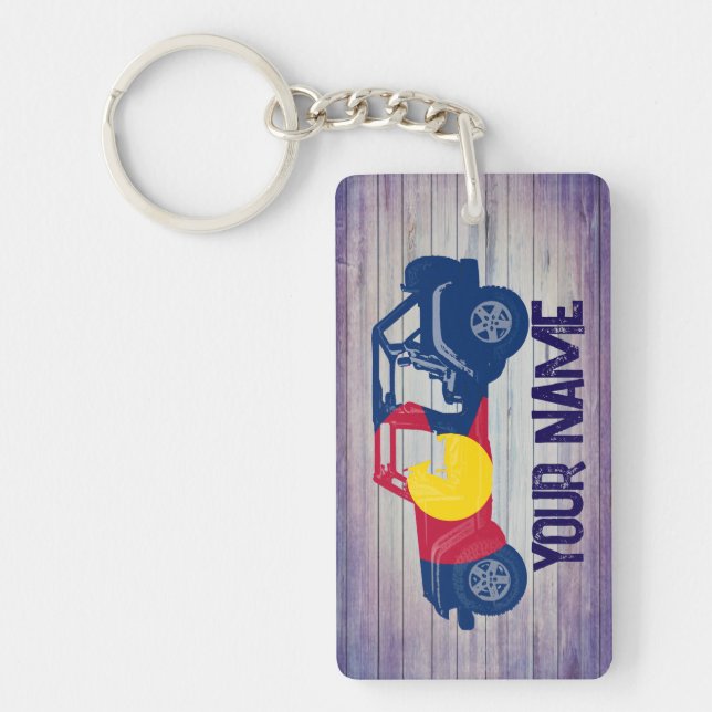 Custom Colorado flag offroad vehicle keychain (Front)