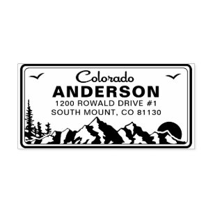 Custom Colorado License Plate Return Address Stamp