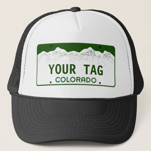 Custom Colorado License Plate Trucker Hat (Front)